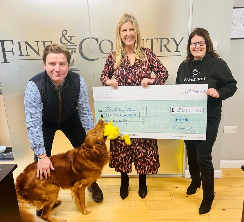 This festive season, Fine & Country Central Lincolnshire and Grantham proudly announce donation of £1,500 to Street Vet.